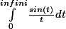 \int_{0}^{infini}{\frac{sin(t)}{t}}dt